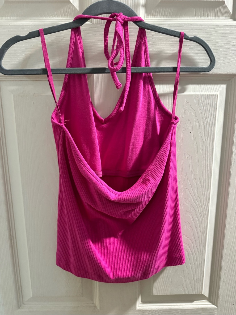 Old Navy Bright Fuchsia Ribbed Halter Camisole - Picture 2 of 2